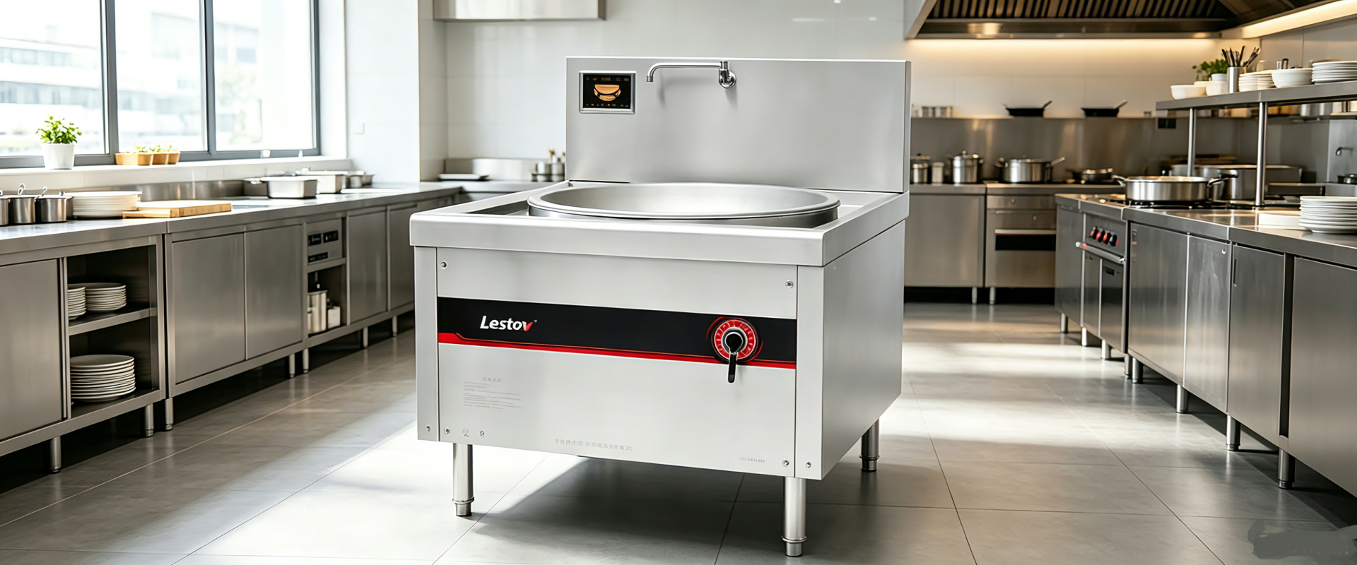 Featured commercial induction wok frying pan