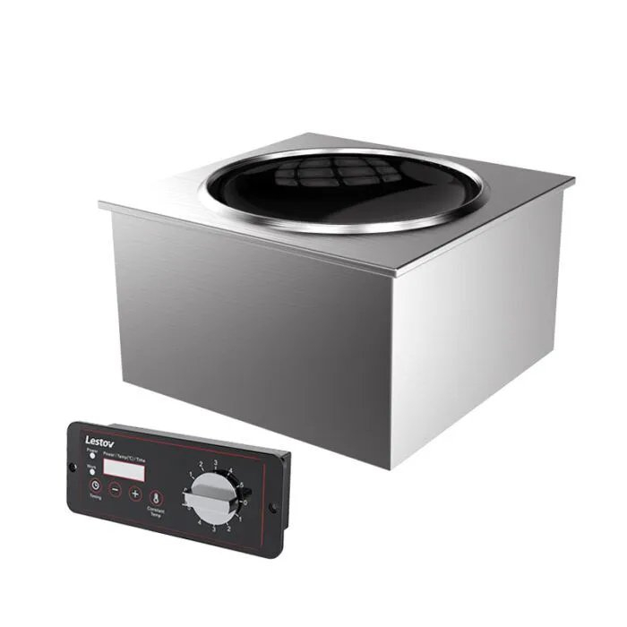 220v Push Button Built-in Induction Wok Cooker with Control Panel
