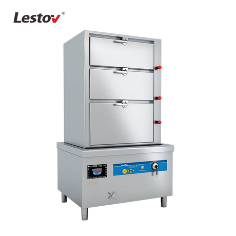 3-Tiers Stainless Steel Commercial Induction Seafood Steamer Cooker