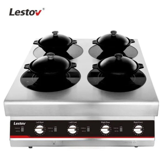  Portable Double Commercial Induction Burner with Wok