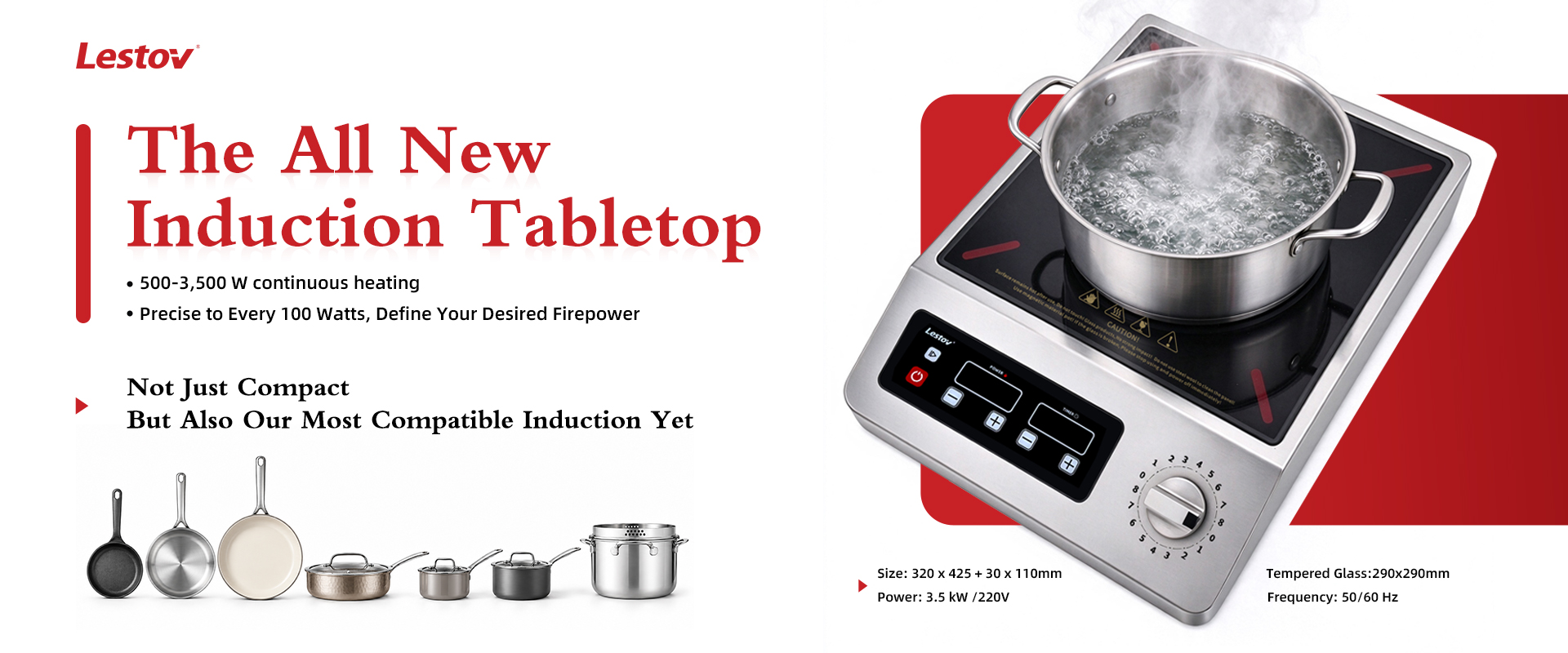 Lestov All new commercial induction cooktop banner