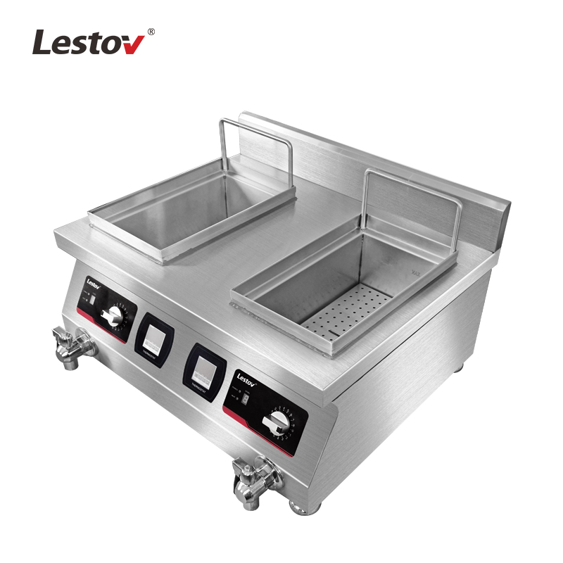 Countertop Double Baskets Induction Deep Fat Fryer for Chip