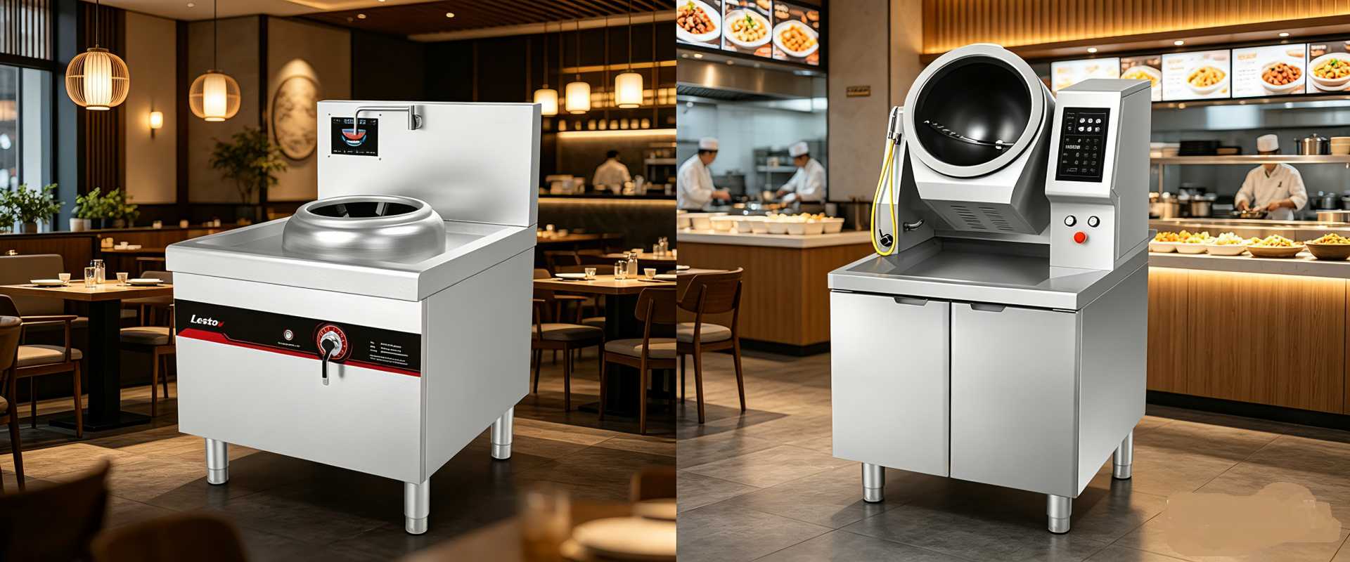 Lestov commercial induction wok cooker manufacturer