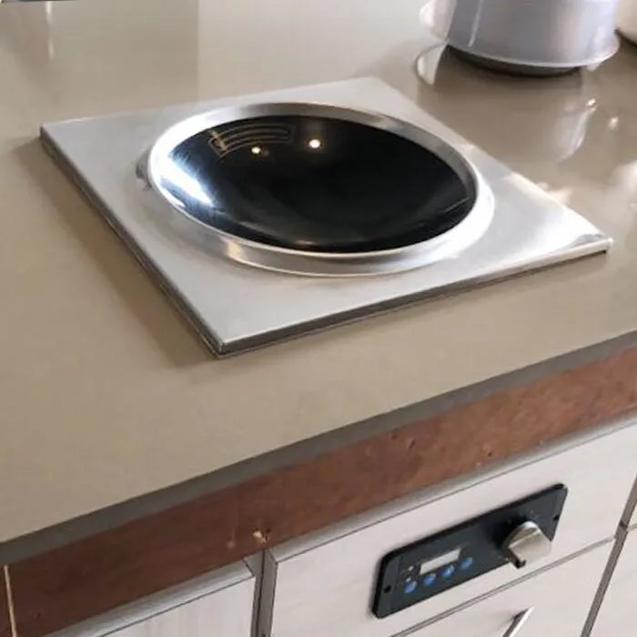 220v Push Button Built-in Induction Wok Cooker with Control Panel