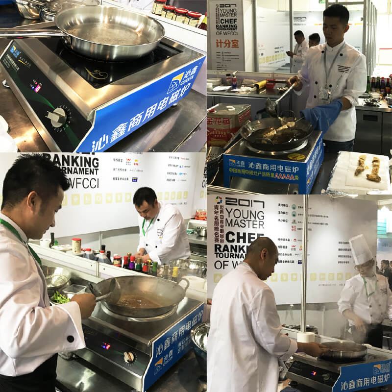chefs are using induction cookers in the cooking competition